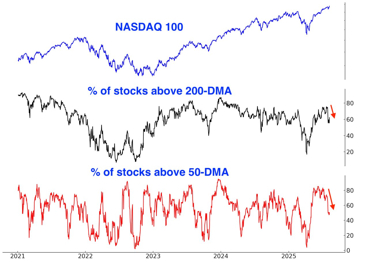 Акции идут вверх, но широта рынка
